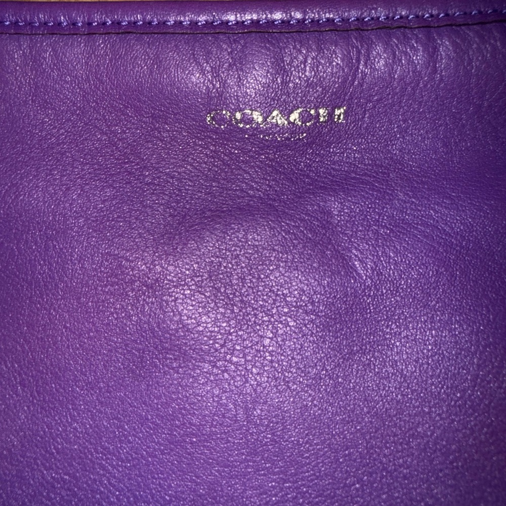 Coach Purple Leather Shoulder Hobo with Tassel Detail - Picture 5 of 8